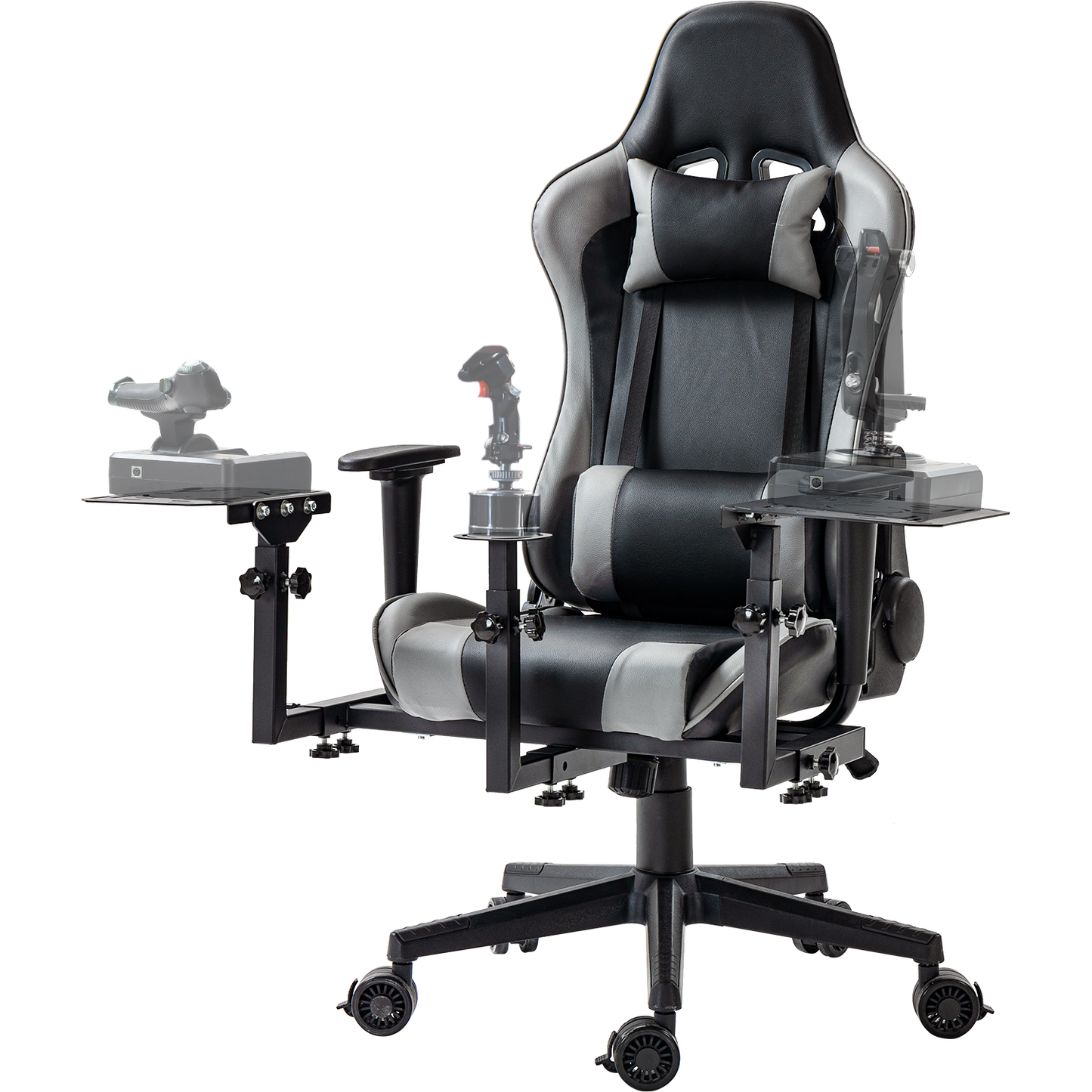 Dardoo Flight Simulator Cockpit with Gray Seats, Compatible with HOTAS Warthog, G Saitek, Airbus Stick and Throttle, A10C Rocker, Multi-Scene Applications, ExcludingThrottle, Joystick and Pedal