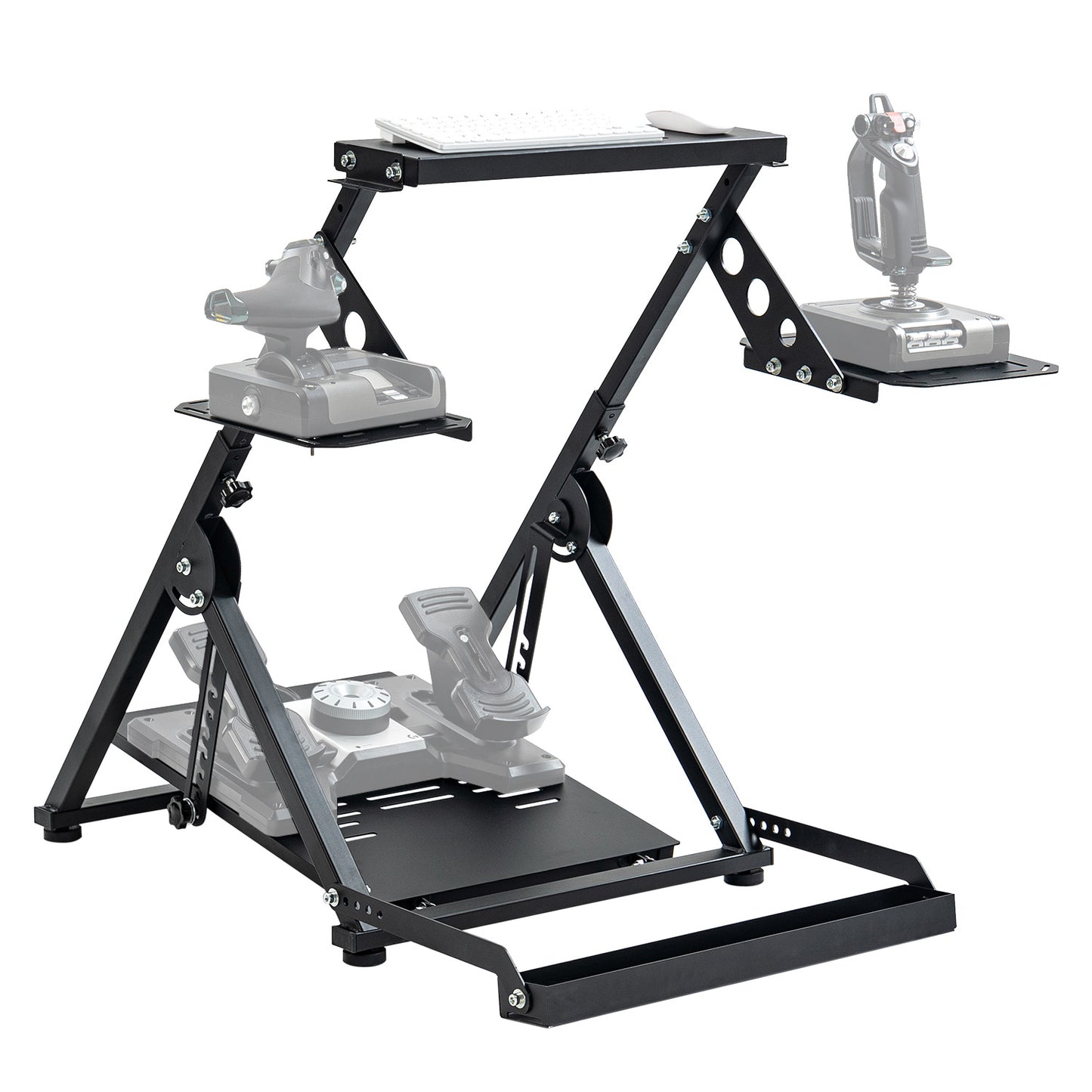 Dardoo Foldable Flight Sim Cockpit X Type Frame Adjustable Flight Game Stand Without Steering Wheel, Pedal, Handbrake,Shifter