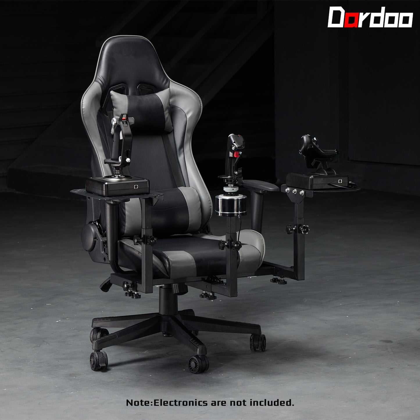 Dardoo Flight Simulator Cockpit with Gray Seats, Compatible with HOTAS Warthog, G Saitek, Airbus Stick and Throttle, A10C Rocker, Multi-Scene Applications, ExcludingThrottle, Joystick and Pedal