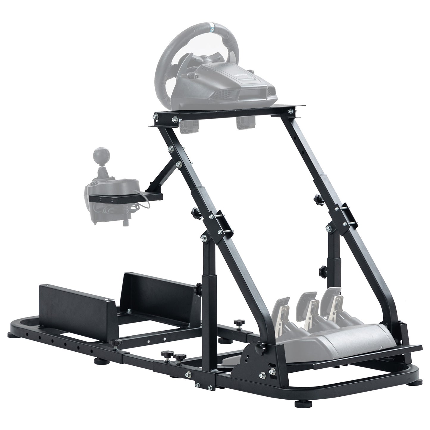 Dardoo Racing Simulator Cockpit For Alloy Steel Racing Wheel Stand Compatible for T500,T30,T300RS, FANTEC, LogitechG29,G92,G923 Steering Wheel Stand shifter Wheel and Pedal are Not Included