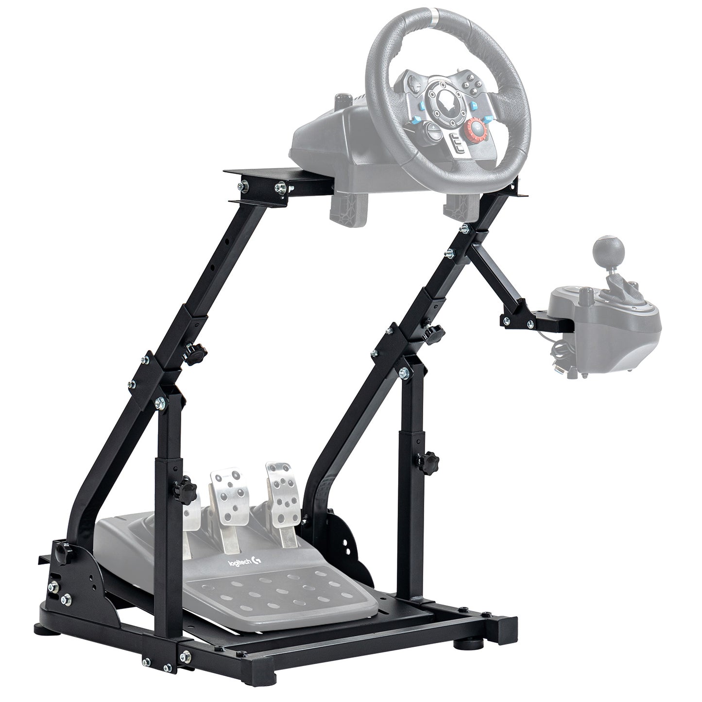 Dardoo G923 Racing Wheel Stand, Height Adjustable And Foldable Add Reinforcement Bars,Fit For Logitech Thrustmaster g27,g29,g920 Not Included Steering Wheel Pedal Shifter