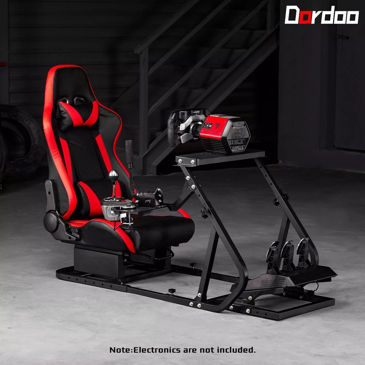 Dardoo G923 Racing Simulator Cockpit,Steering Wheel Stand with Red Seat , Fits for Thrustmaster/Logitech/Fanatec G29, G920, T248 T300RS T150, No Pedal Steering Wheel Shifter