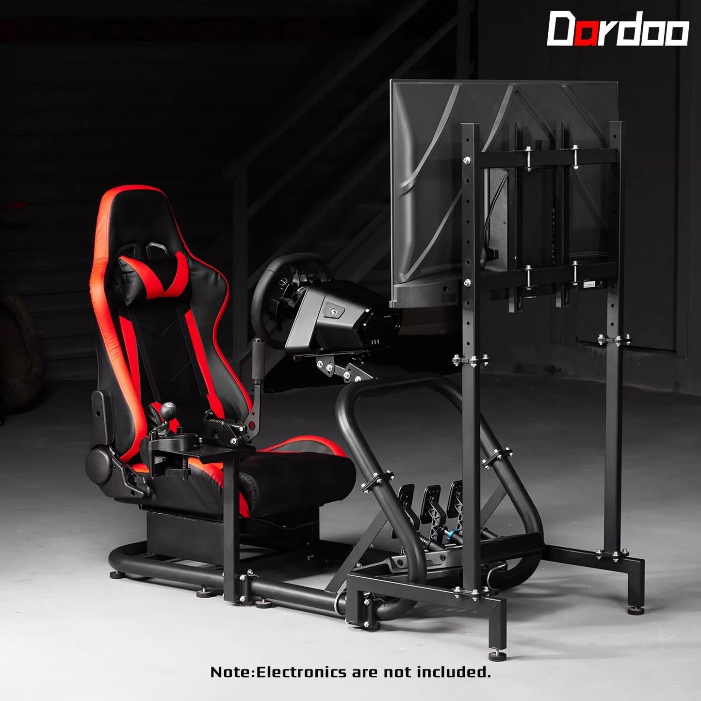 Dardoo Sim Racing Cockpit with TV Stand Seat Fit Logitech G29 g920 Thrustmaster