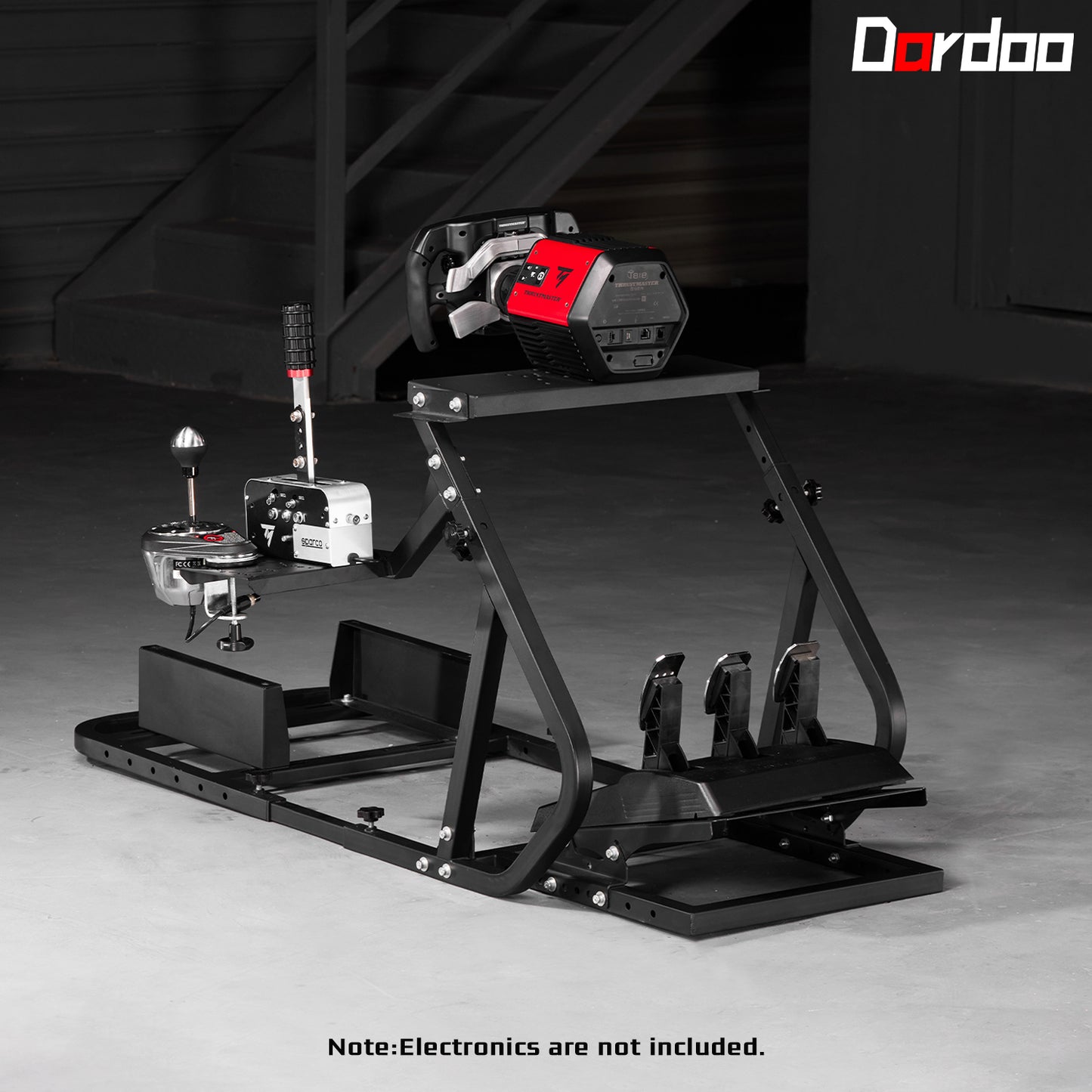 Dardoo Racing Simulator Cockpit Fit for Logitech G29 G920 G923 Thrustmaster, Compatible With Xbox One, Playstation, PC, Adjustable Steering Wheel Stand Not Included Steering Wheel, Shifter, Pedals