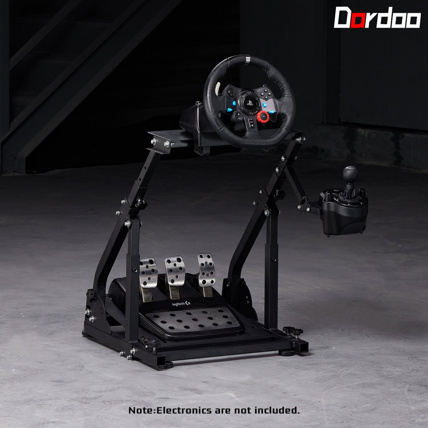 Dardoo G923 Racing Wheel Stand, Height Adjustable And Foldable Add Reinforcement Bars,Fit For Logitech Thrustmaster g27,g29,g920 Not Included Steering Wheel Pedal Shifter