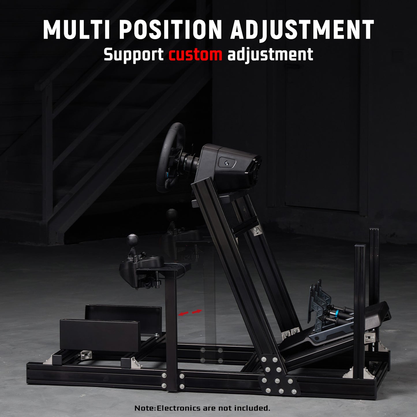 Dardoo F1 Racing Wheel Stand Cockpit, Profile 40 x 80 mm Wheel Cage with Shifter Lever Fits For Logitech G920 & G923, Xbox,Thrustmaster,PlayStation,Without steering wheel, pedal, handbrake and seat