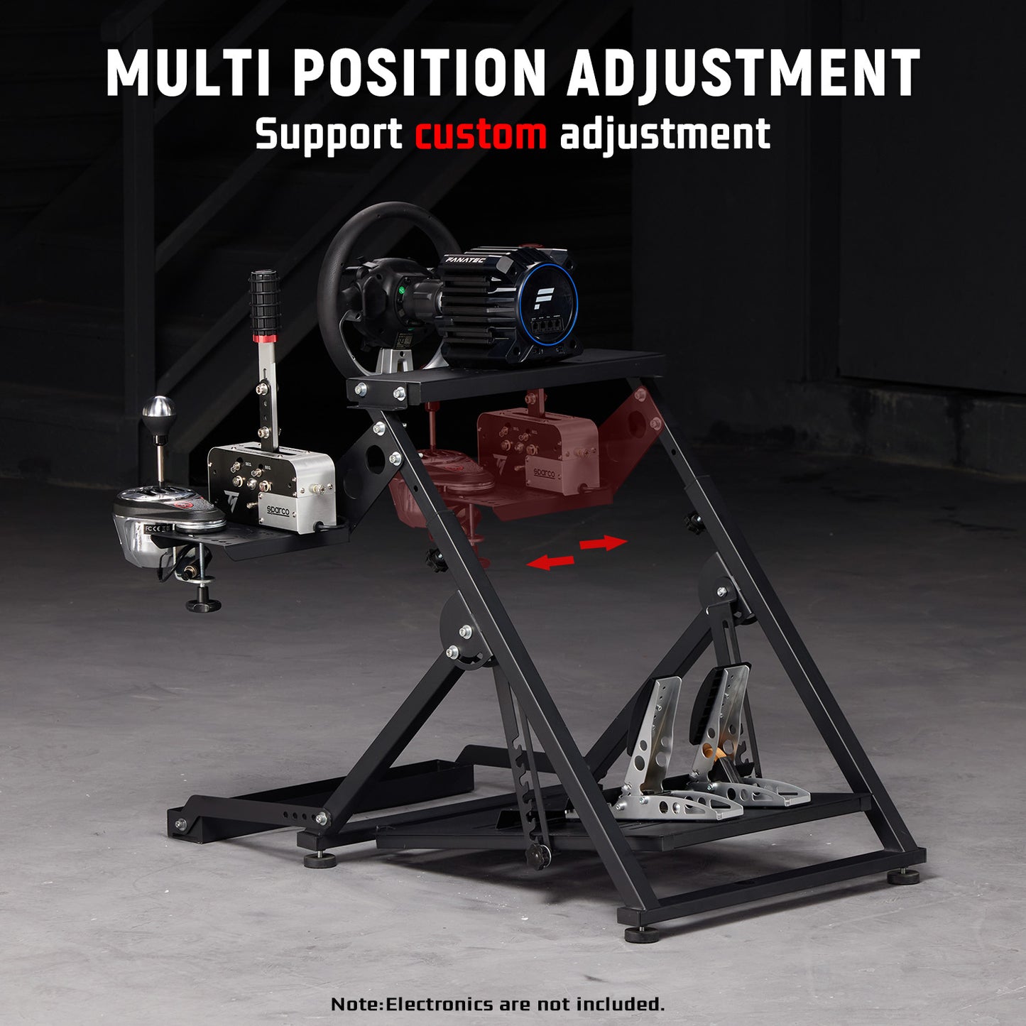 Dardoo Foldable Racing Steering Wheel Stand with Seat Slot Fit for Logitech G25 G27 G29 G920 G923 Thrustmaster T248X T248 T300RS T150T80 preinstalled Game Steering Wheel Stand Excluding Electronic