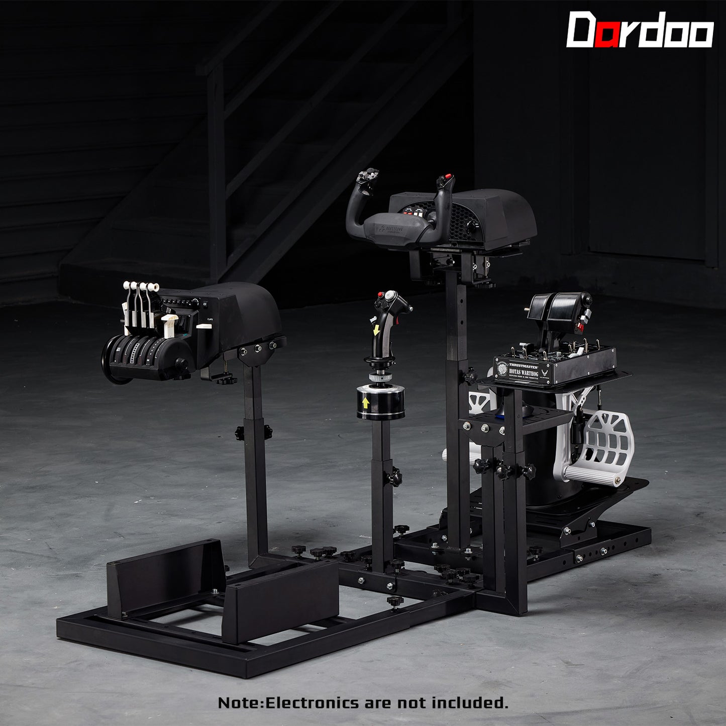 Dardoo Flighting Simulator Cockpit Multifunctional compatible with HOTAS Warthog, G Saitek, Logitech G920 G923 T80 T150, Wheel Stand Not Including Wheel, Pedal, Handbrake, Throttle, Joystick and Seat