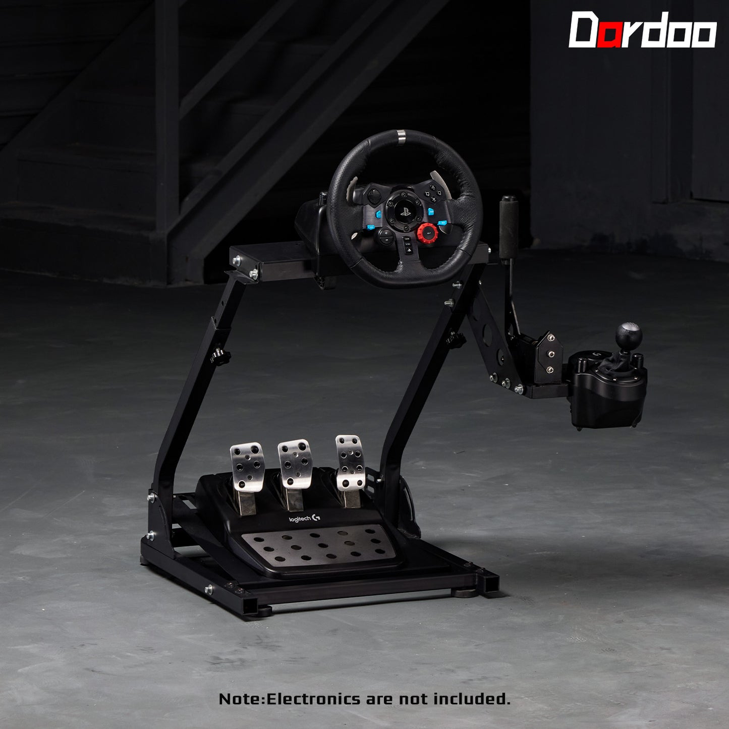 Dardoo Racing Steering Wheel Stand with Shifter Lever Fit for Logitech G27 G25 G29 G920, Thrustmaster PC Xbox PS4 Platforms Gaming Racing Simulator Wheel Stand Foldable Without Wheel Shifter