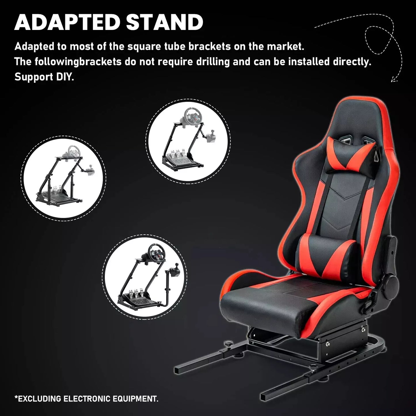 Dardoo Adjustable Rear Seat Frame with Red Seat, Support DIY