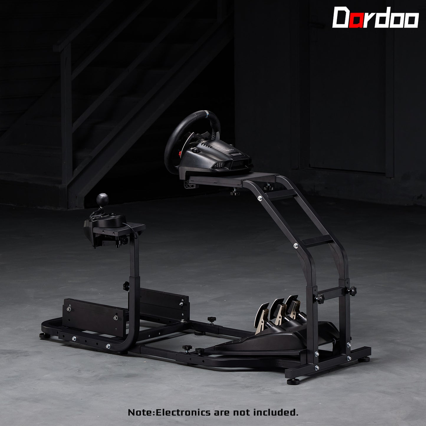 Dardoo Racing Simulator Cockpit Adjustable Fits for Logitech G27 G29 G920 G923, Thrustmaster T300, Fanatec Driving Steering Wheel Stand Gaming Frame, Not Included Wheel, Pedal and Seat