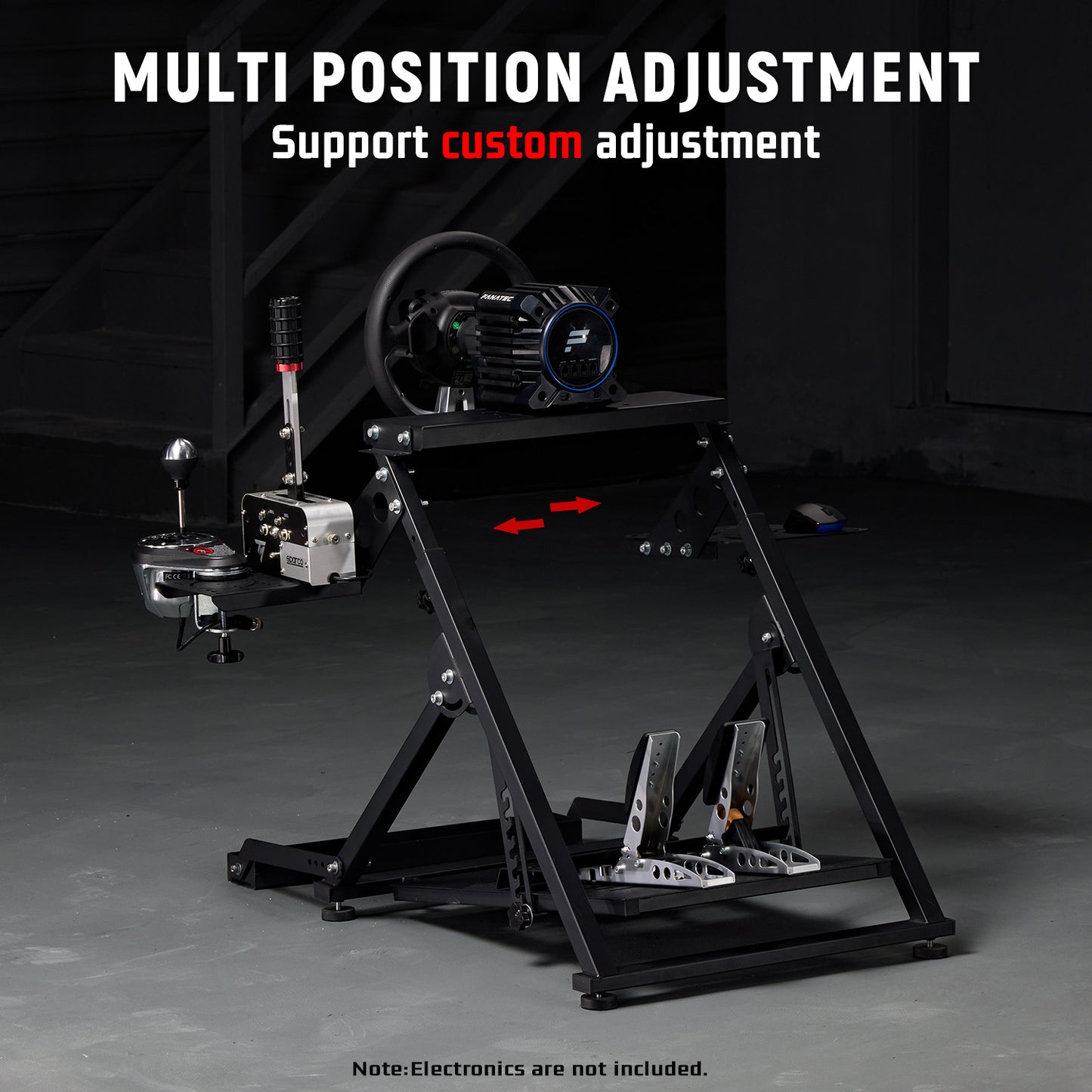 Dardoo Foldable Flight Sim Cockpit X Type Frame Adjustable Flight Game Stand Without Steering Wheel, Pedal, Handbrake,Shifter