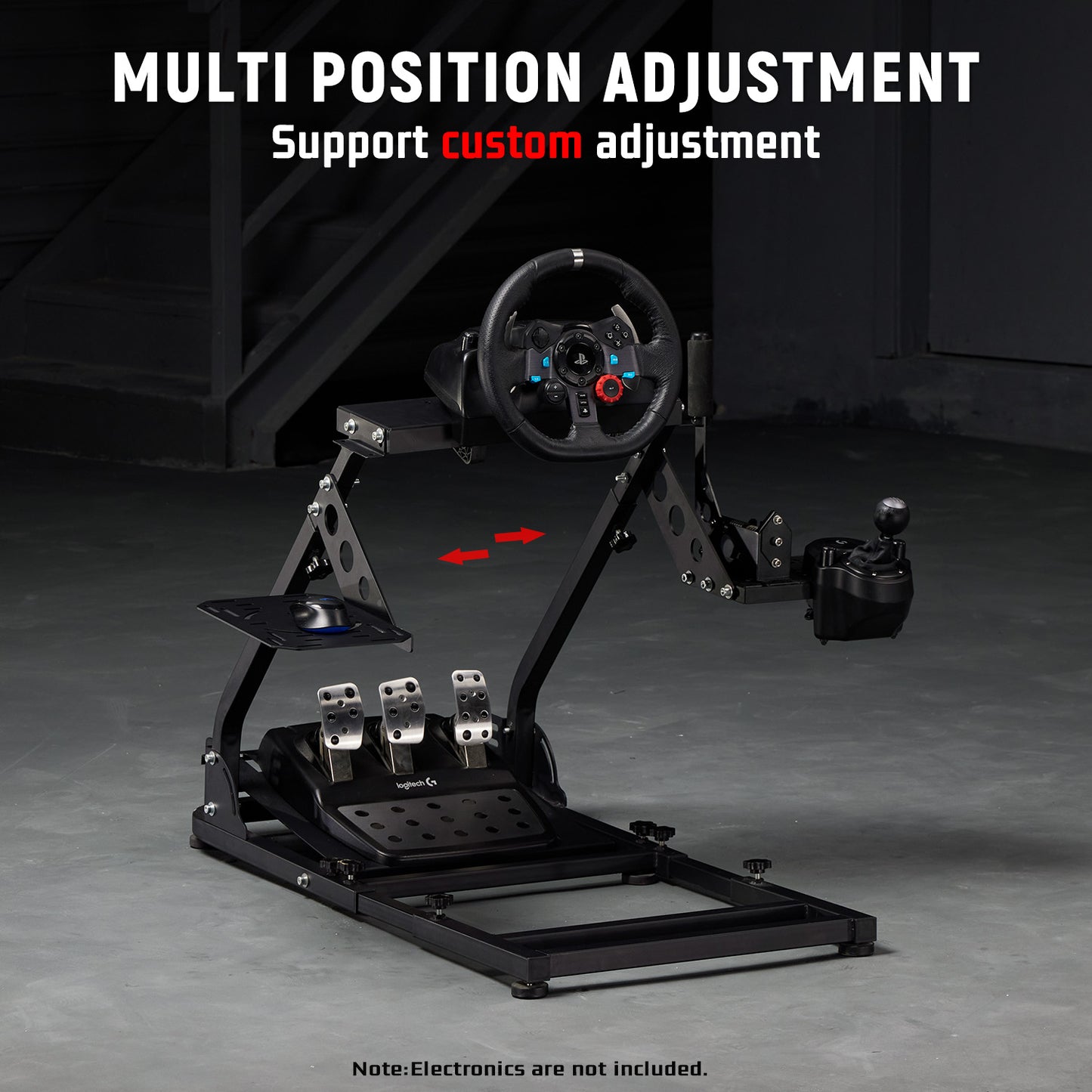Dardoo Flight Racing Wheel Stand Fit for Logitech G27 G25 G29, Thrustmaster T80 T150, HOTAS Warthog, G Saitek, Flighting Simulator Frame, Without Steering Wheel, Pedals, Throttle and Lever
