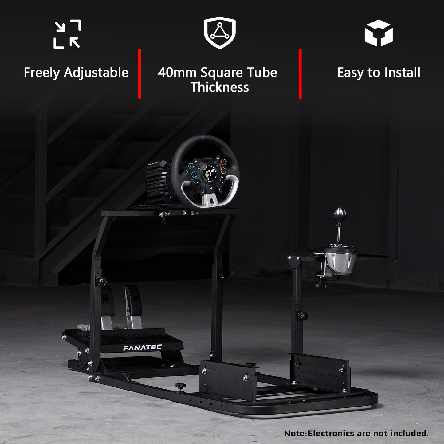 Dardoo Gaming Simulator Cockpit Stand Adjustable Fits for Logitech G29 G920 G923, Thrustmaster, Fanatec Racing Wheel Stand,Not Included Steering Wheel, Pedal, Shifter and Seat