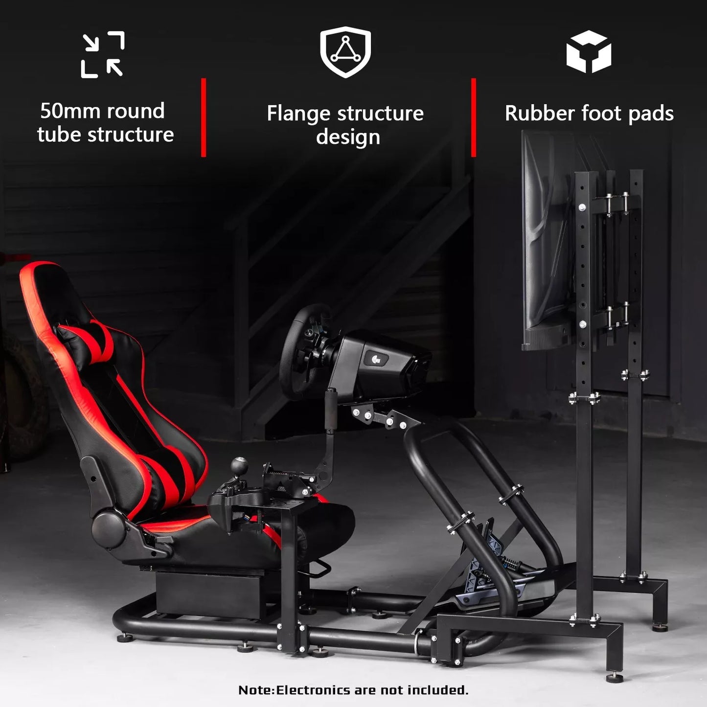 Dardoo Sim Racing Cockpit with TV Stand Seat Fit Logitech G29 g920 Thrustmaster