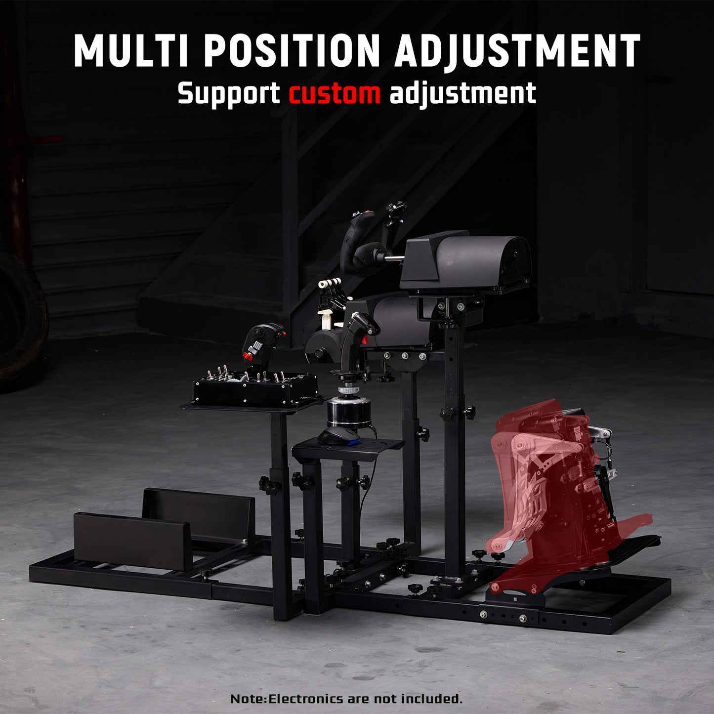 Dardoo Flighting Simulator Cockpit Multifunctional compatible with HOTAS Warthog, G Saitek, Logitech G920 G923 T80 T150, Wheel Stand Not Including Wheel, Pedal, Handbrake, Throttle, Joystick and Seat