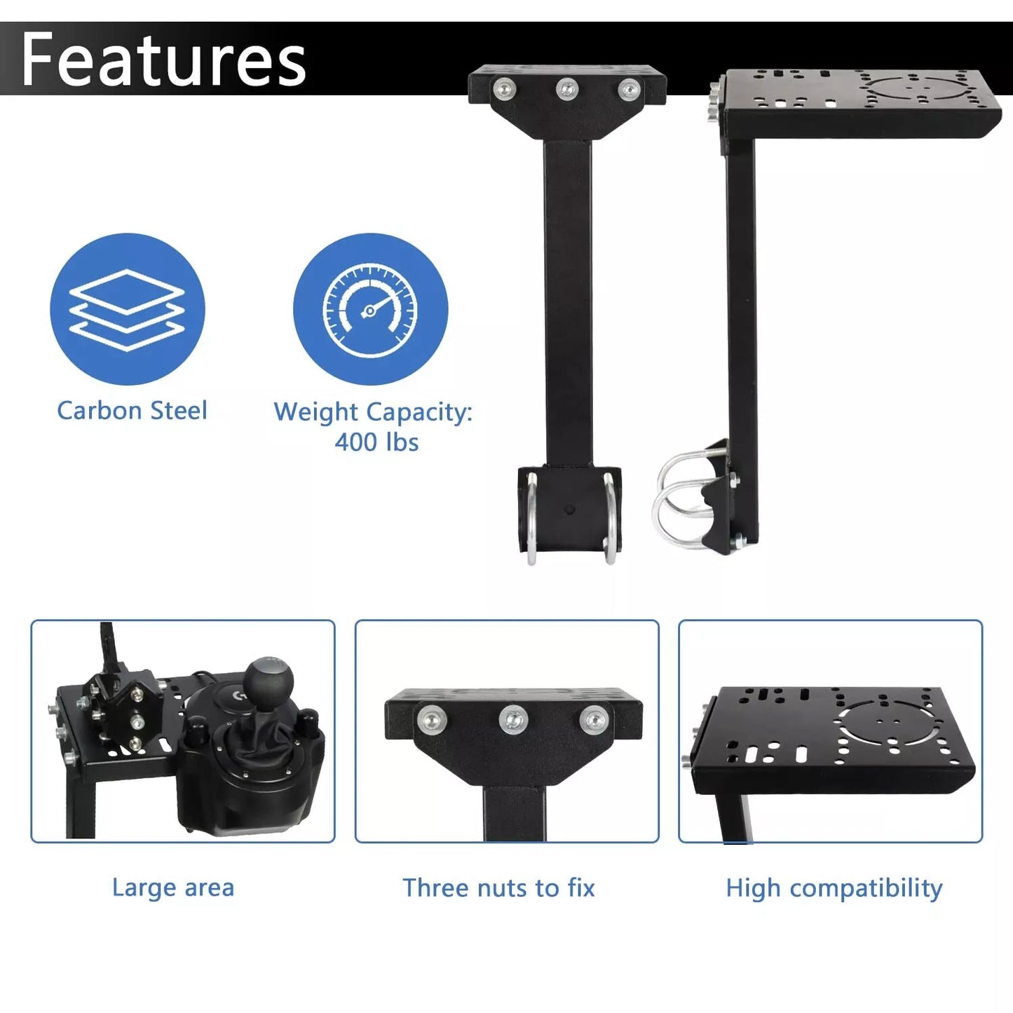 Dardoo USED Accessories Gear Shift platform is suitable for 50MM round pipe racing simulation cockpit gear lever frame