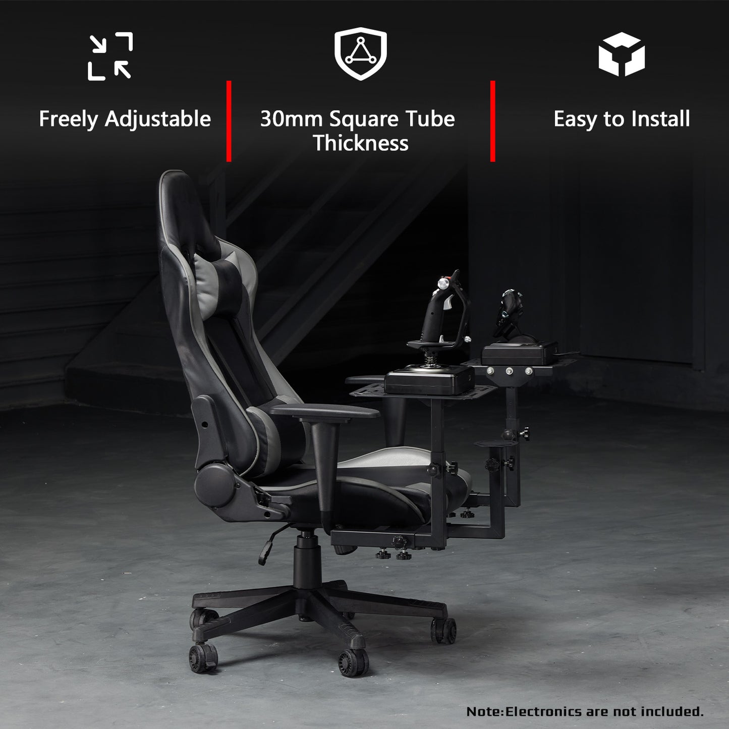 Dardoo Flight Simulator Cockpit with Gray Seats, Compatible with HOTAS Warthog, G Saitek, Airbus Stick and Throttle, A10C Rocker, Multi-Scene Applications, ExcludingThrottle, Joystick and Pedal