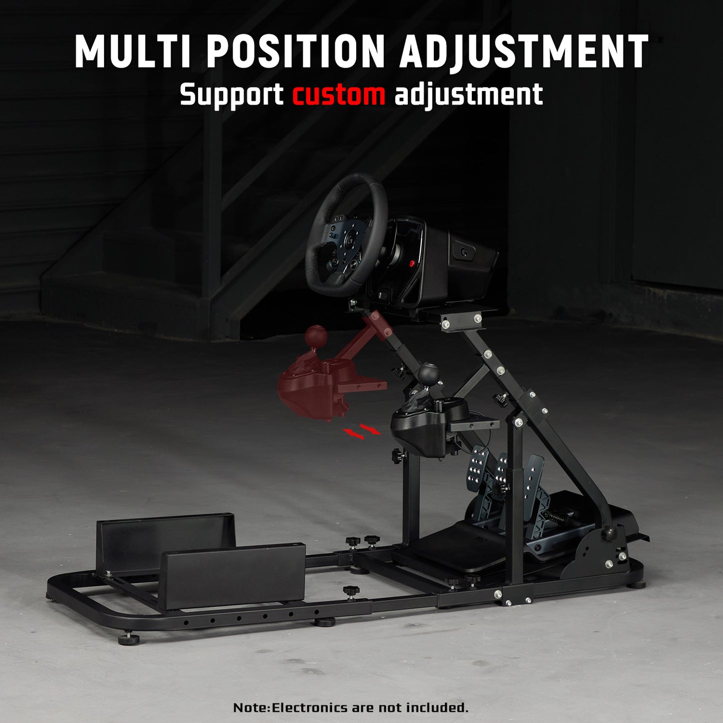 Dardoo Racing Simulator Cockpit For Alloy Steel Racing Wheel Stand Compatible for T500,T30,T300RS, FANTEC, LogitechG29,G92,G923 Steering Wheel Stand shifter Wheel and Pedal are Not Included