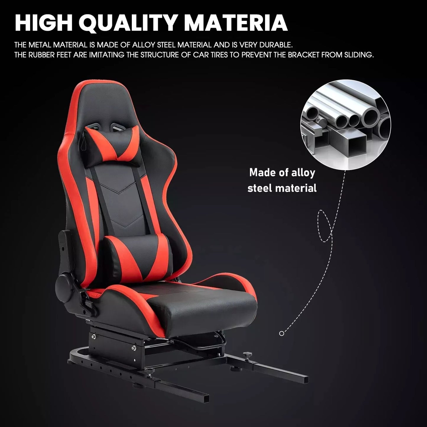 Dardoo Adjustable Rear Seat Frame with Red Seat, Support DIY