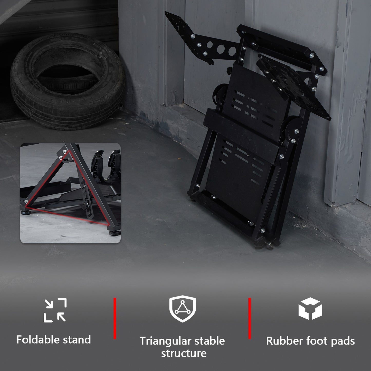 Dardoo Foldable Flight Sim Cockpit X Type Frame Adjustable Flight Game Stand Without Steering Wheel, Pedal, Handbrake,Shifter