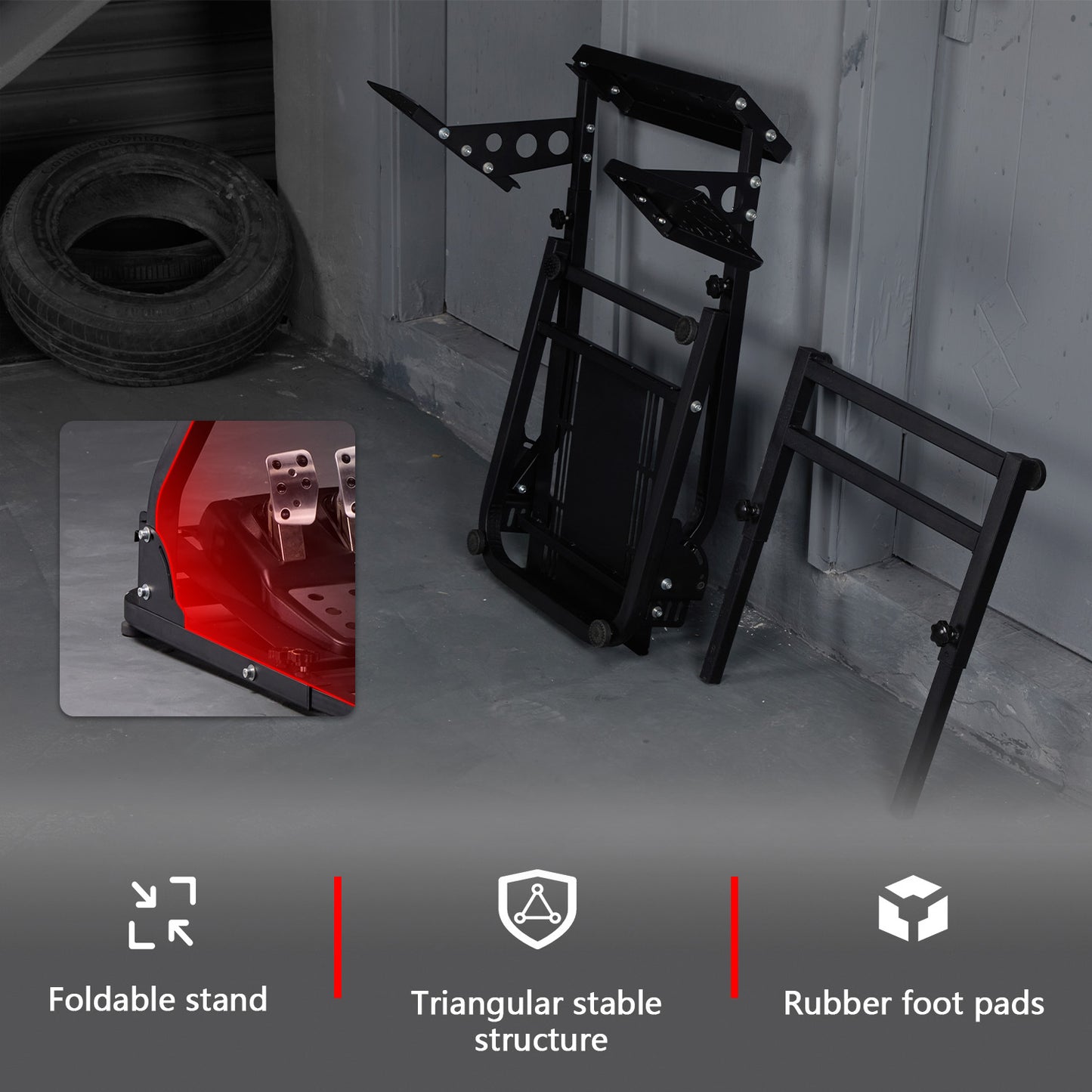 Dardoo Flight Racing Wheel Stand Fit for Logitech G27 G25 G29, Thrustmaster T80 T150, HOTAS Warthog, G Saitek, Flighting Simulator Frame, Without Steering Wheel, Pedals, Throttle and Lever
