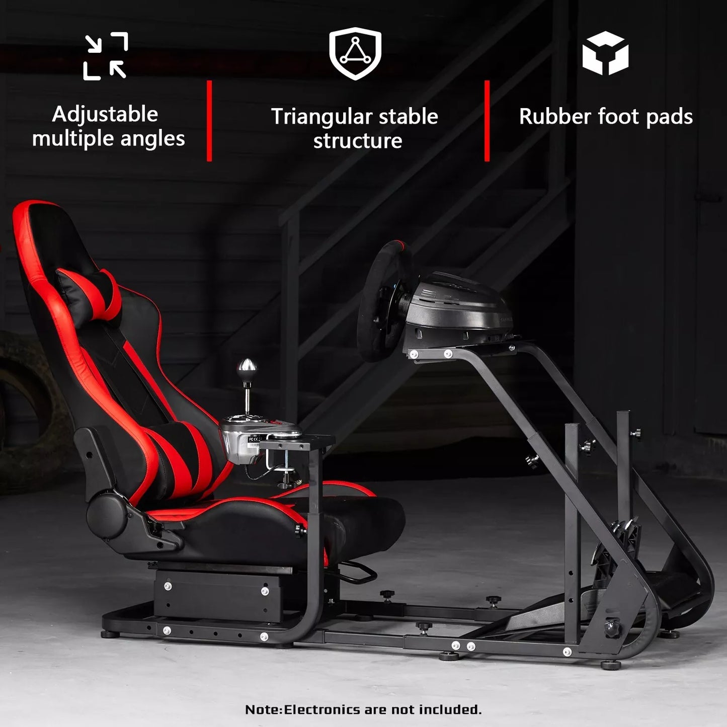 Dardoo Racing Simulator Cockpit with Red Seat Fits for Logitech G920 G923 Xbox