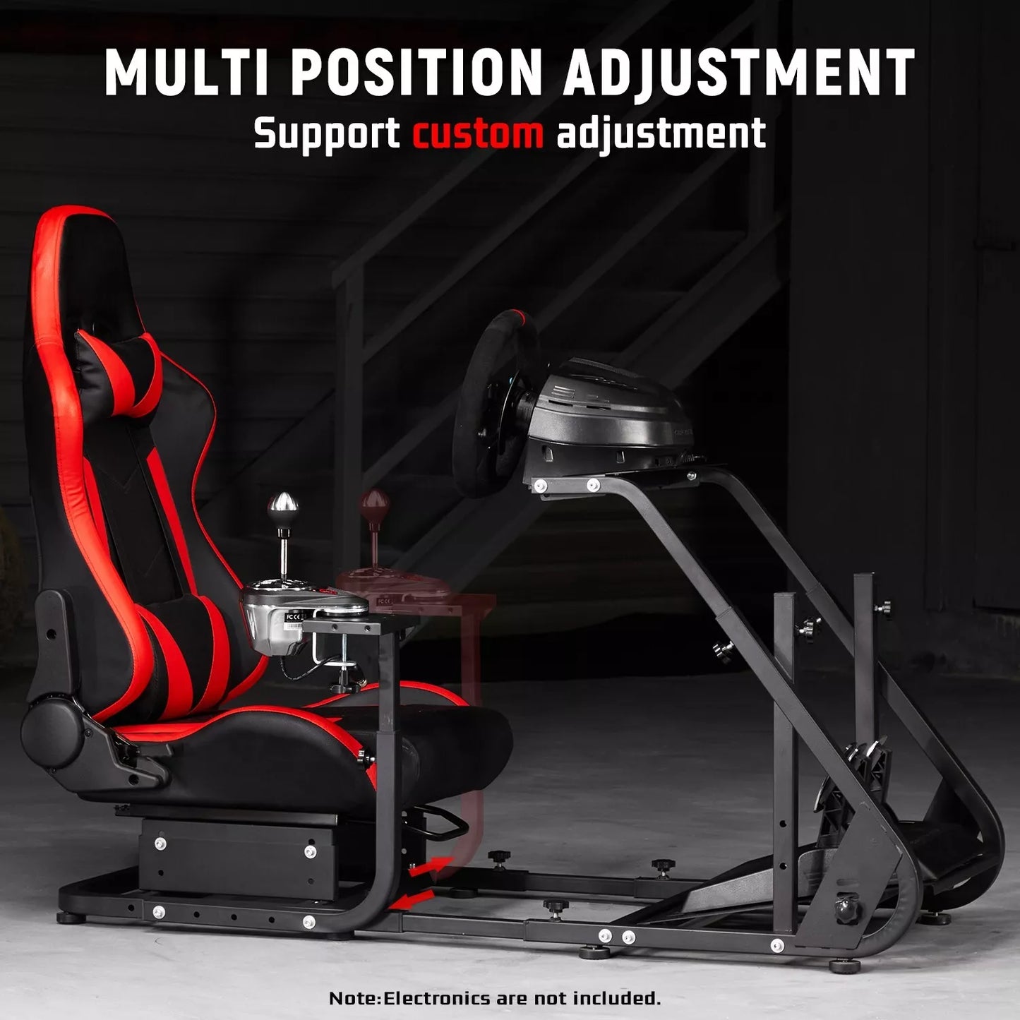 Dardoo Racing Simulator Cockpit with Red Seat Fits for Logitech G920 G923 Xbox