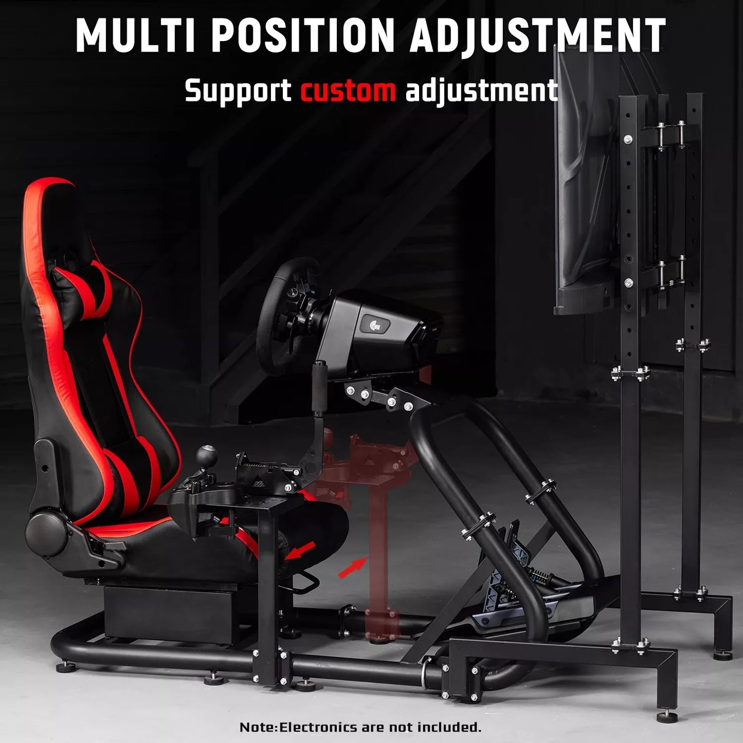 Dardoo Sim Racing Cockpit with TV Stand Seat Fit Logitech G29 g920 Thrustmaster