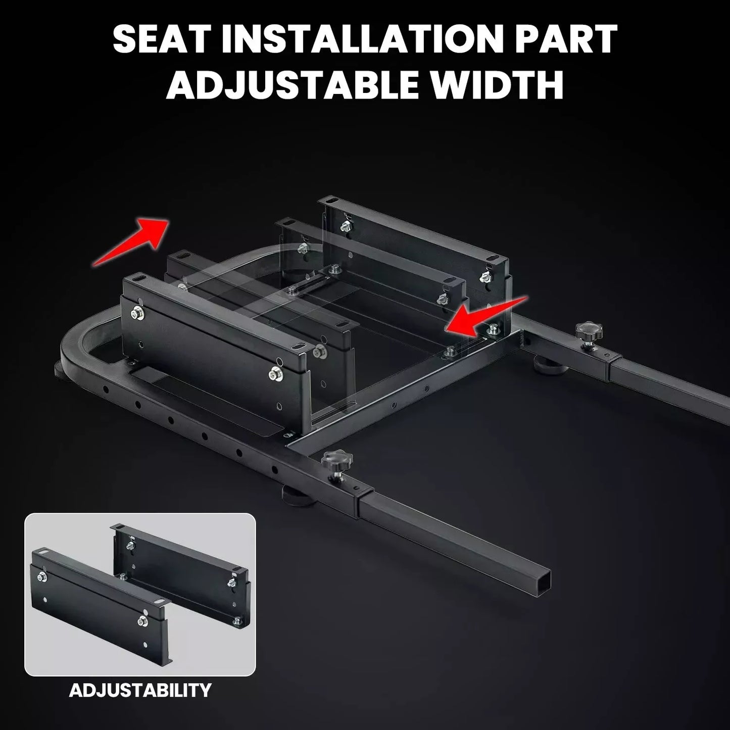 Dardoo Adjustable Rear Seat Frame with Red Seat, Support DIY