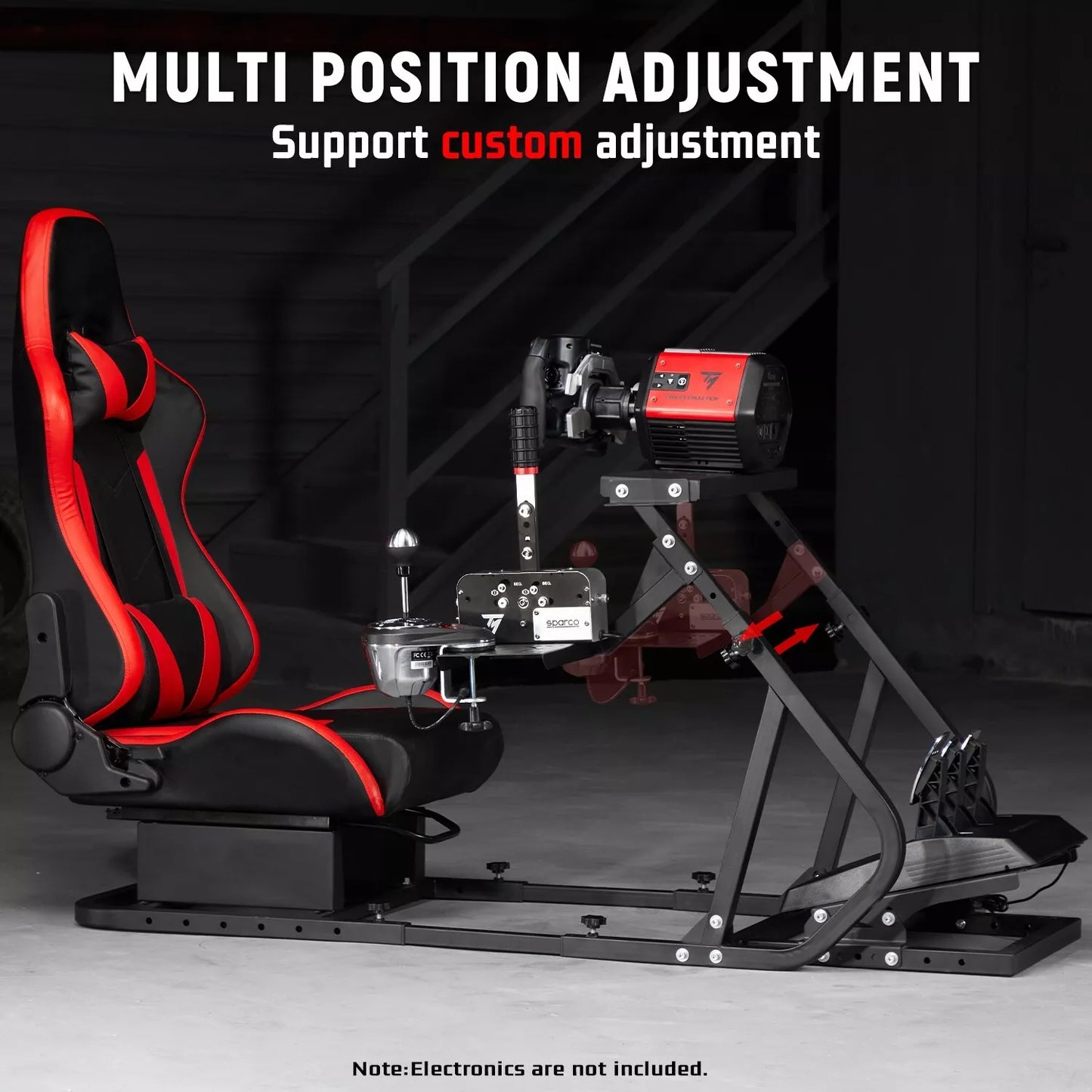 Dardoo G923 Racing Simulator Cockpit,Steering Wheel Stand with Red Seat , Fits for Thrustmaster/Logitech/Fanatec G29, G920, T248 T300RS T150, No Pedal Steering Wheel Shifter