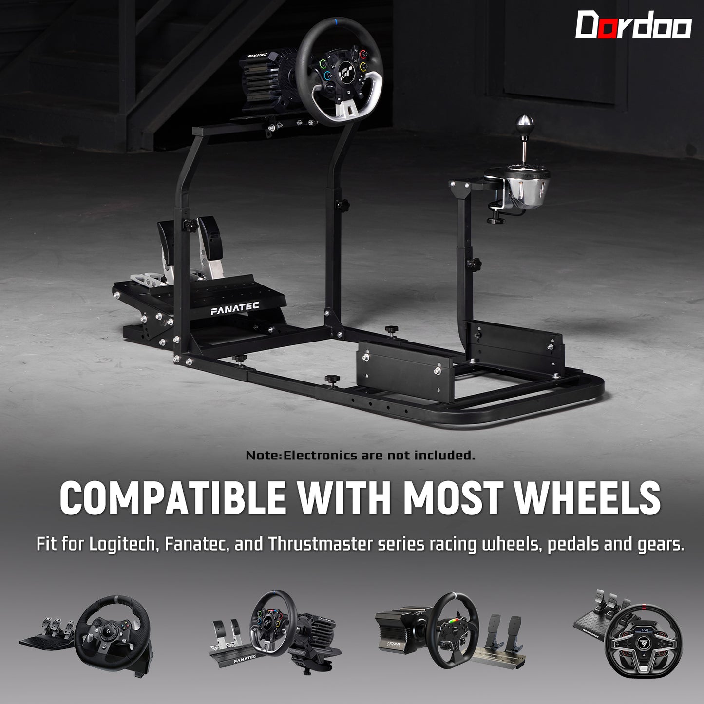 Dardoo Gaming Simulator Cockpit Stand Adjustable Fits for Logitech G29 G920 G923, Thrustmaster, Fanatec Racing Wheel Stand,Not Included Steering Wheel, Pedal, Shifter and Seat