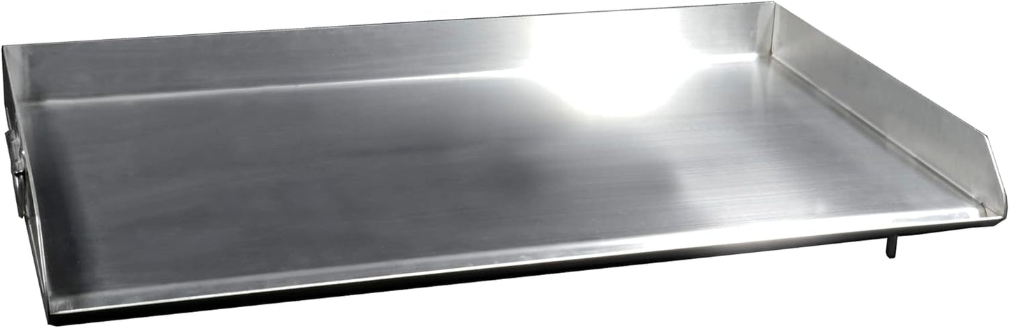 Dardoo Grill Plate Stainless Steel BBQ Charcoal/Gas Grill with 2 Handles and Grease Groove with Hole Warp-Free For Home Outdoor Grilling For Meat Seafood Vegetables(32 * 18 inch)