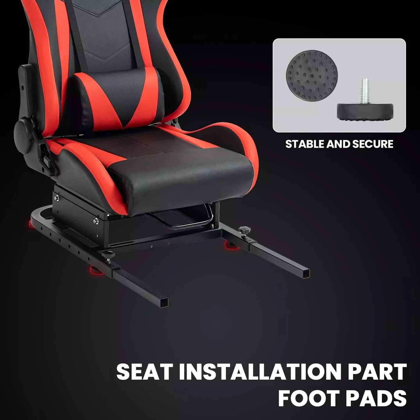 Dardoo Adjustable Rear Seat Frame with Red Seat, Support DIY