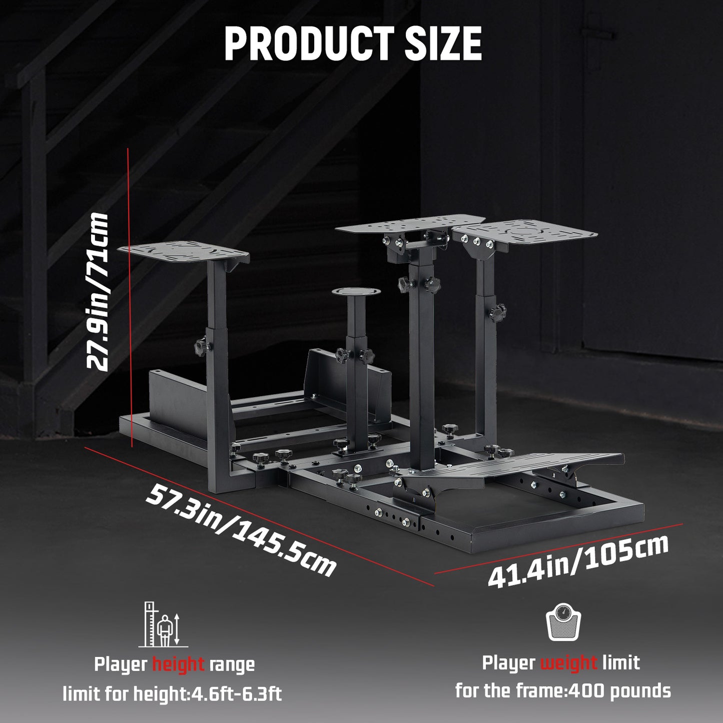 Dardoo Flighting Simulator Cockpit Multifunctional compatible with HOTAS Warthog, G Saitek, Logitech G920 G923 T80 T150, Wheel Stand Not Including Wheel, Pedal, Handbrake, Throttle, Joystick and Seat
