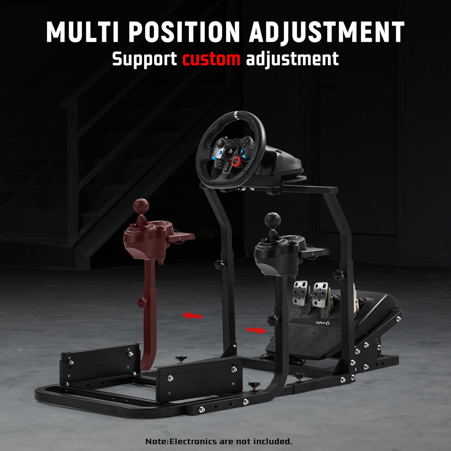 Dardoo Gaming Simulator Cockpit Stand Adjustable Fits for Logitech G29 G920 G923, Thrustmaster, Fanatec Racing Wheel Stand,Not Included Steering Wheel, Pedal, Shifter and Seat