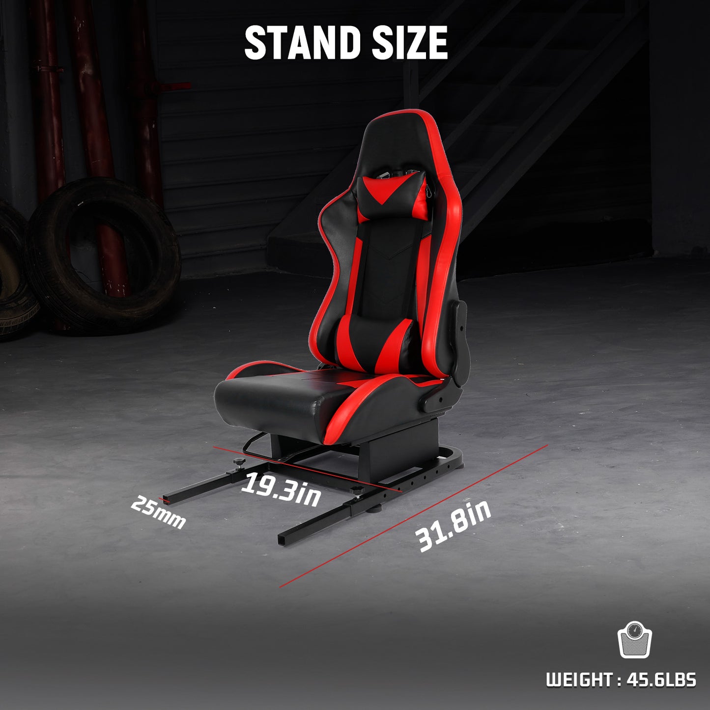 Dardoo Adjustable Rear Seat Frame with Comfortable Gaming Seat , Extended to Complete Racing Simulator Cockpit with our Steering Wheel Stand, Support DIY!