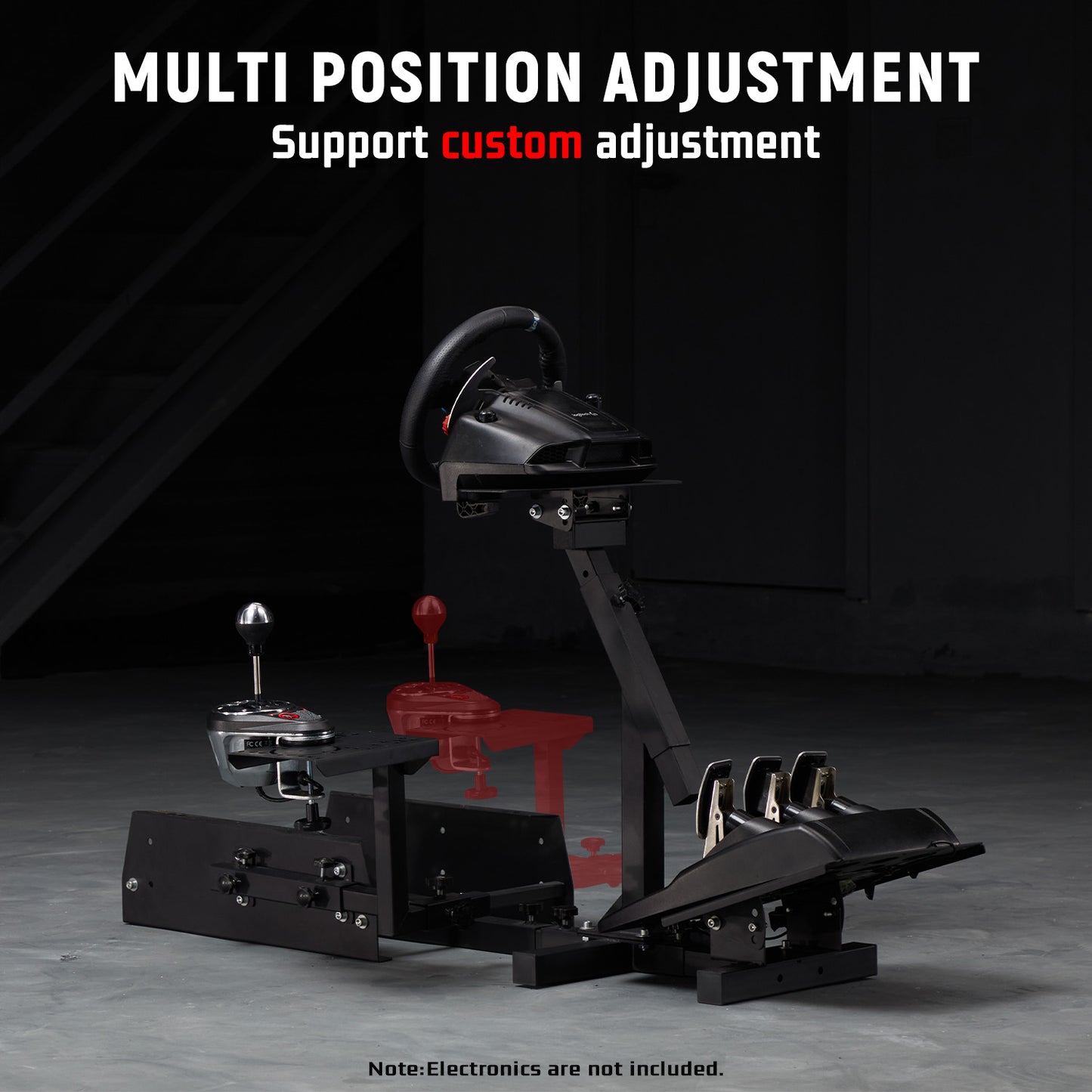 Dardoo Gaming Simulator Cockpit Adjustable Fits for Logitech G920 Thrustmaster Not Included Steering Wheel Pedal Shifter