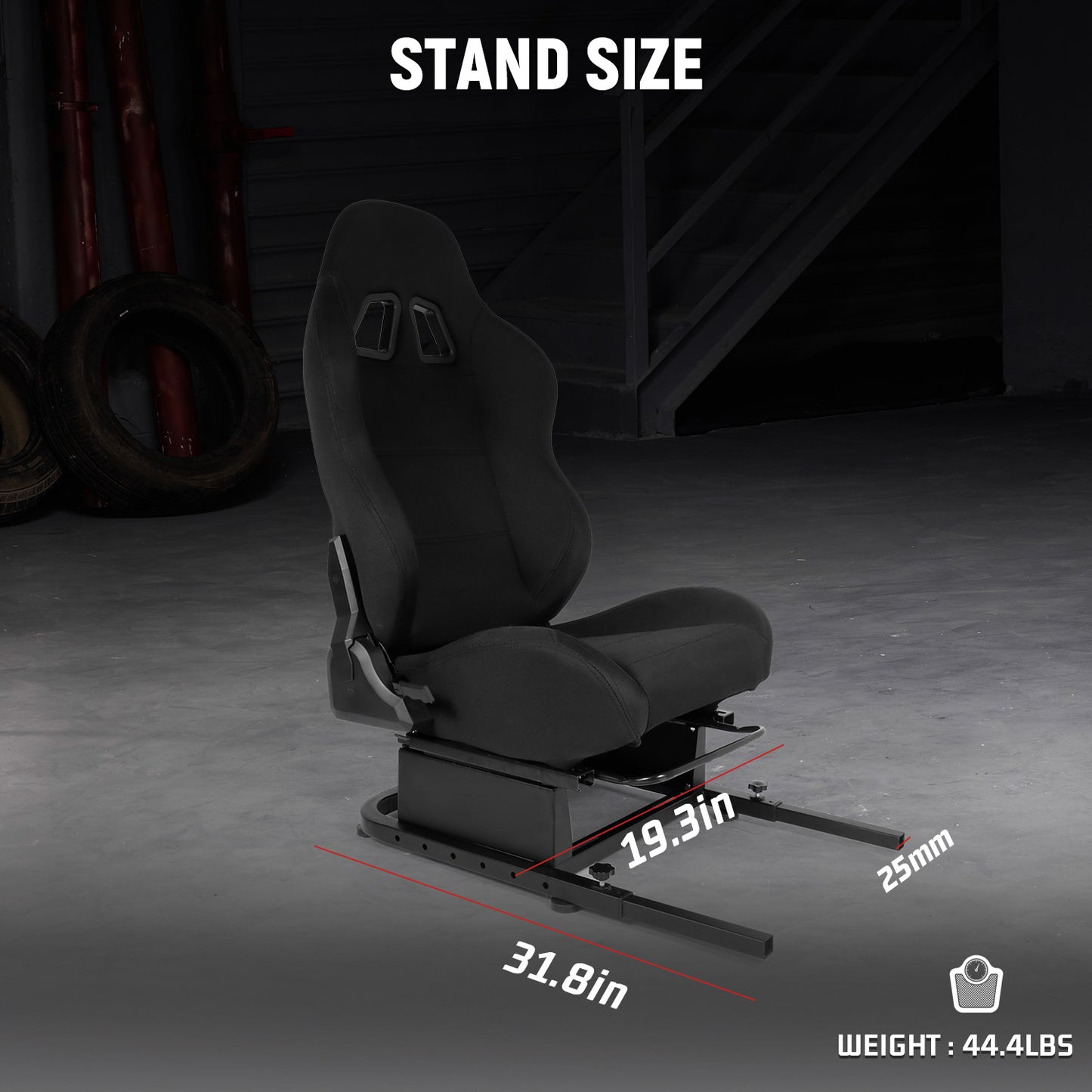 Dardoo Adjustable Rear Seat Frame with Comfortable Gaming Seat , Extended to Complete Racing Simulator Cockpit with our Steering Wheel Stand, Support DIY!