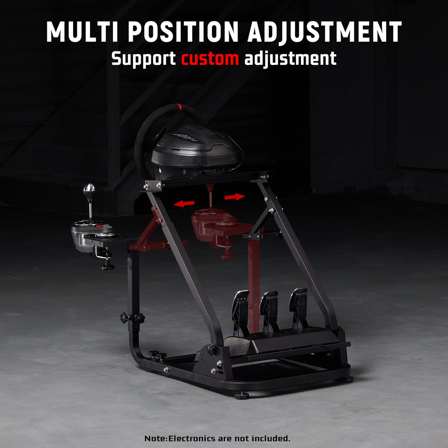 Dardoo Racing Wheel Stand Frame Foldable Fit for Logitech G920 G25 G27 G29 G923, Thrustmaster T80 T150 Driving Force PS4, Adjustable Sim Racing Cockpit Without Steering Wheel Shifter and Pedal