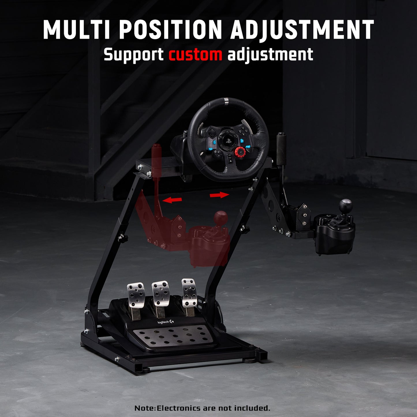 Dardoo Racing Steering Wheel Stand with Shifter Lever Fit for Logitech G27 G25 G29 G920, Thrustmaster PC Xbox PS4 Platforms Gaming Racing Simulator Wheel Stand Foldable Without Wheel Shifter