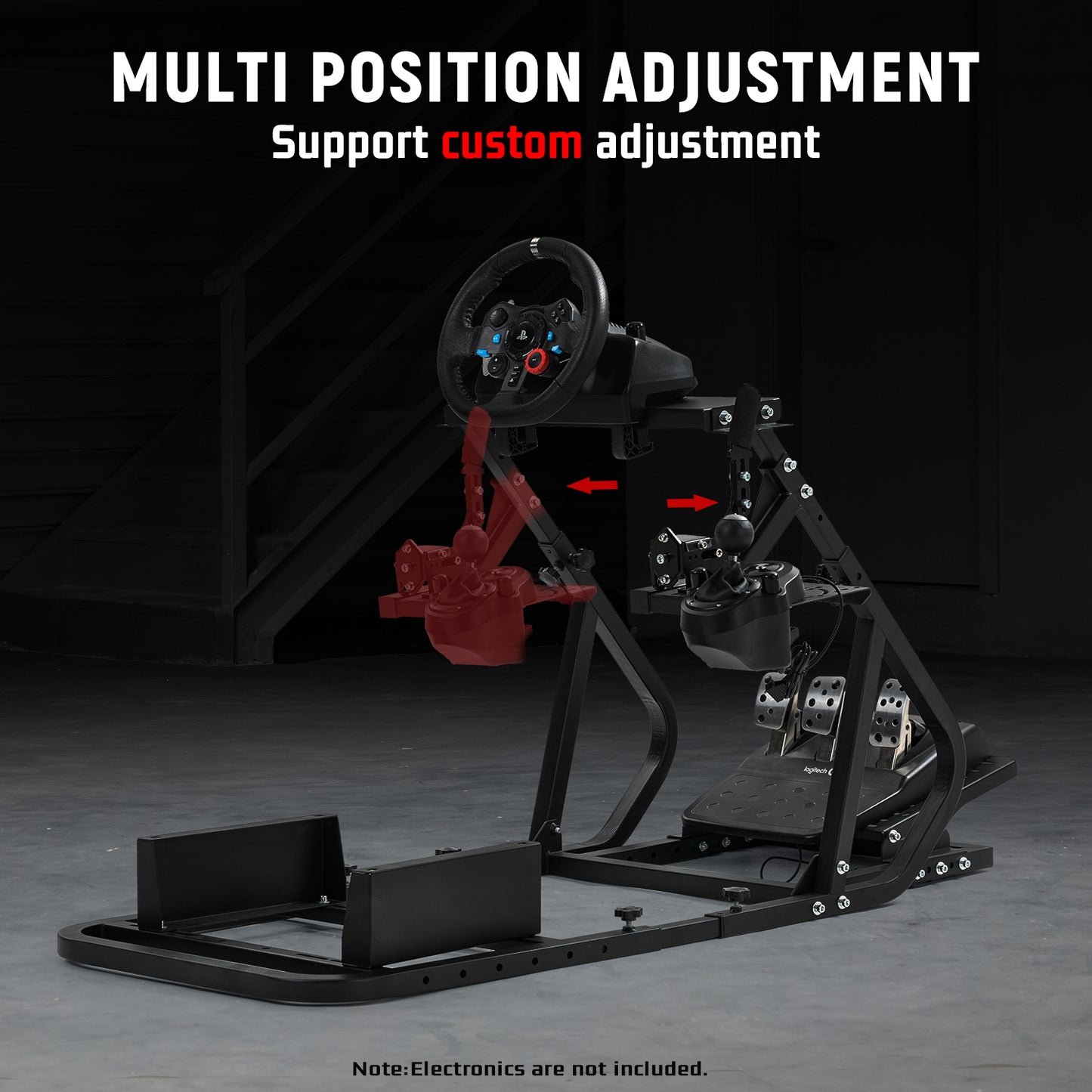 Dardoo Racing Simulator Cockpit Fit for Logitech G29 G920 G923 Thrustmaster, Compatible With Xbox One, Playstation, PC, Adjustable Steering Wheel Stand Not Included Steering Wheel, Shifter, Pedals