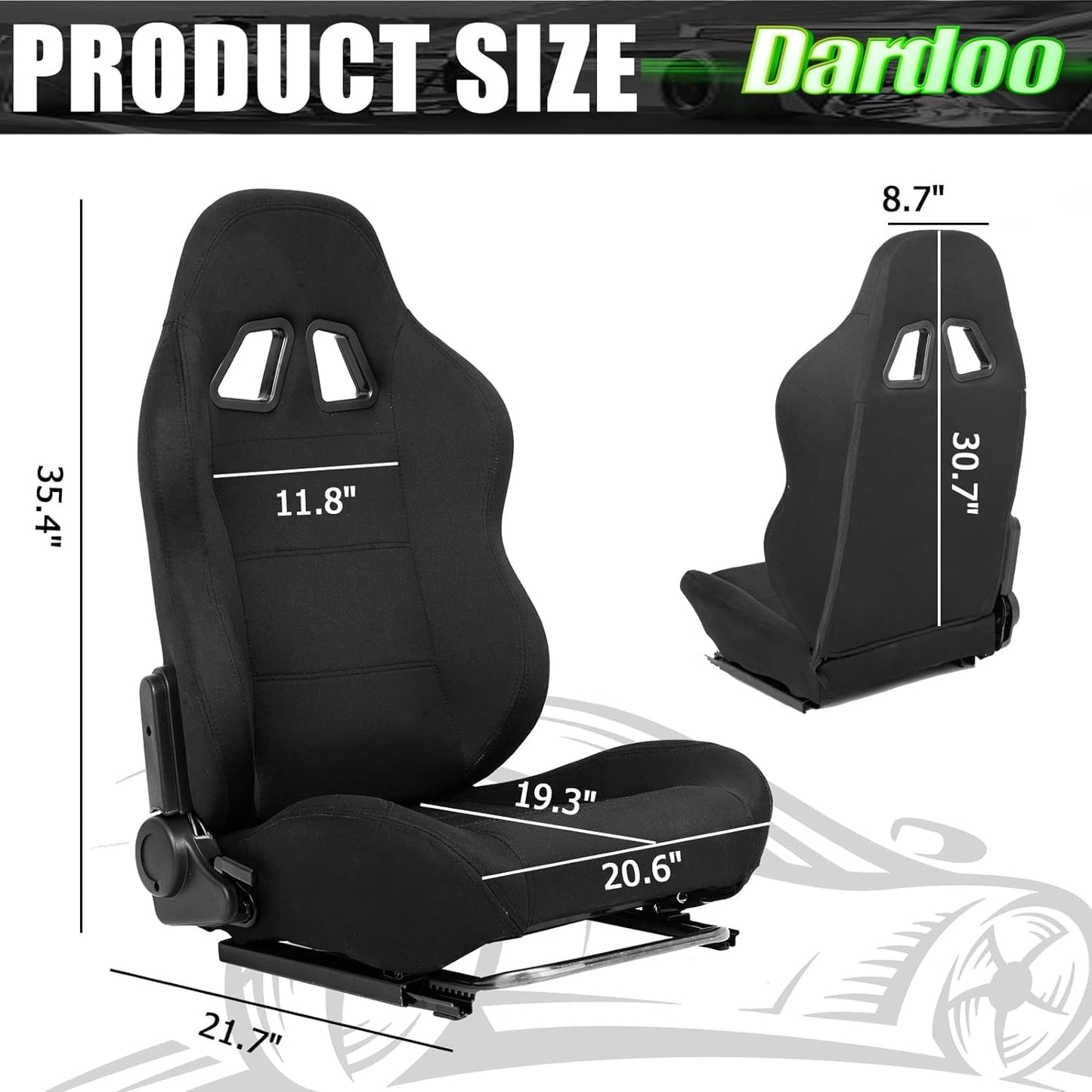 Dardoo Racing Gaming Simulator Cockpit Frame Seat with Adjustable Double Slide Adapt Gaming Simulator Cockpit Racing Wheel Stand Chair Video Game Chairs Black