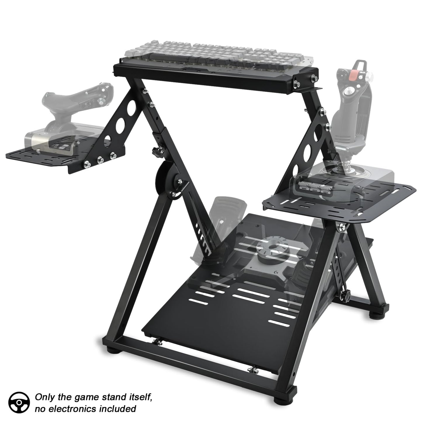 Dardoo Foldable Flight Simulation Stand Fit for Logitech G25 G27 G29 G920 G923 Thrustmaster T248X T248 T300RS T150 T80 Adjustable preinstalled Game Steering Wheel Stand Excluding Electronic Devices