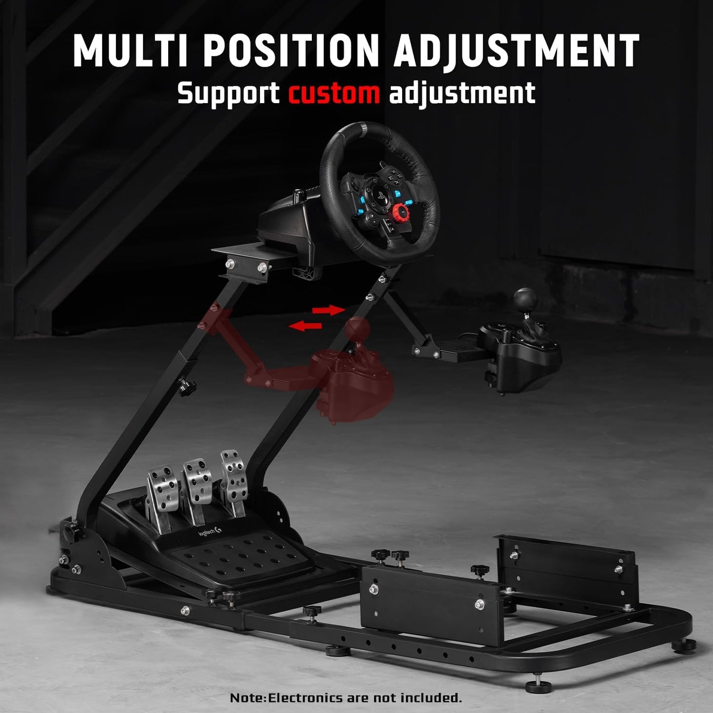 Dardoo G920 Racing Steering Wheel Stand with Adjustable, Frame for Logitech G920,G29,G25,G923 Thrustmaster T80 T150 TX F430 Thrustmaster Stand Foldable, Wheel and Pedals Not Included