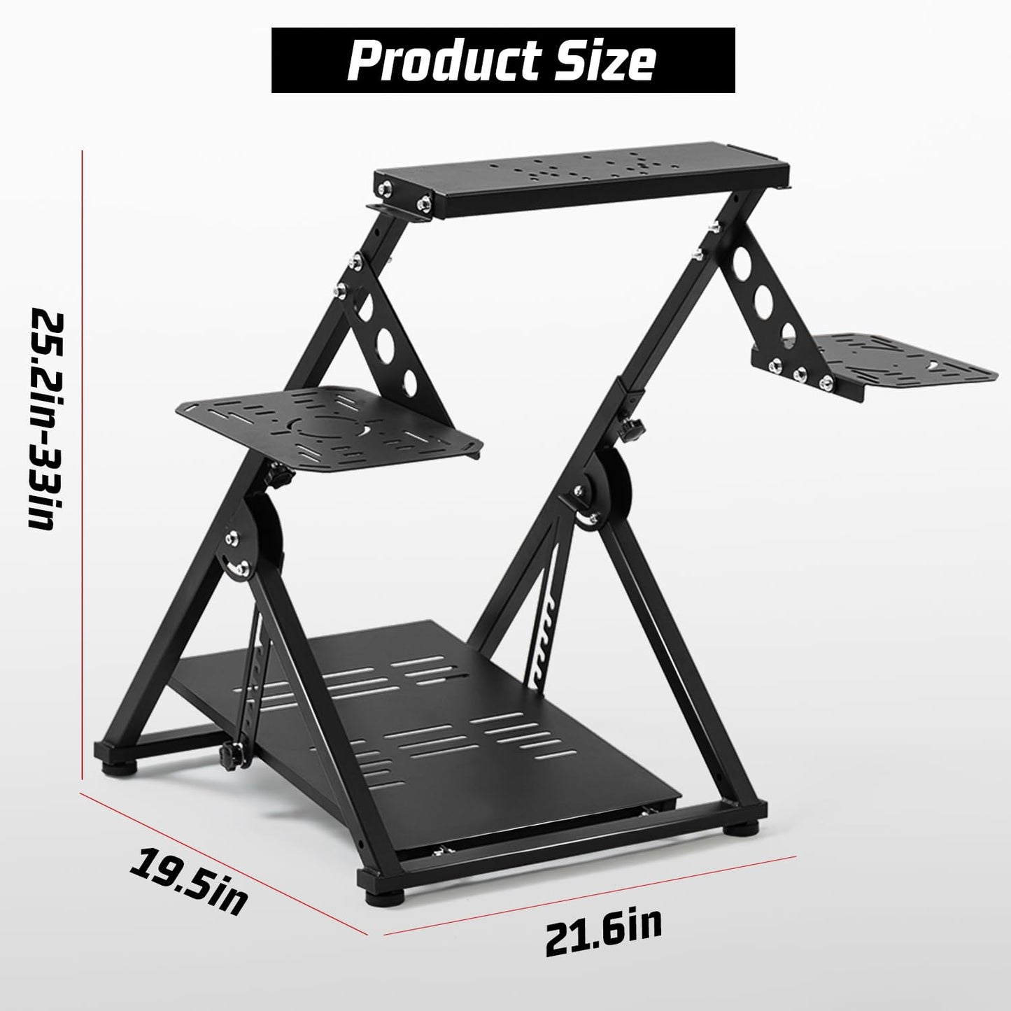 Dardoo Foldable Flight Simulation Stand Fit for Logitech G25 G27 G29 G920 G923 Thrustmaster T248X T248 T300RS T150 T80 Adjustable preinstalled Game Steering Wheel Stand Excluding Electronic Devices