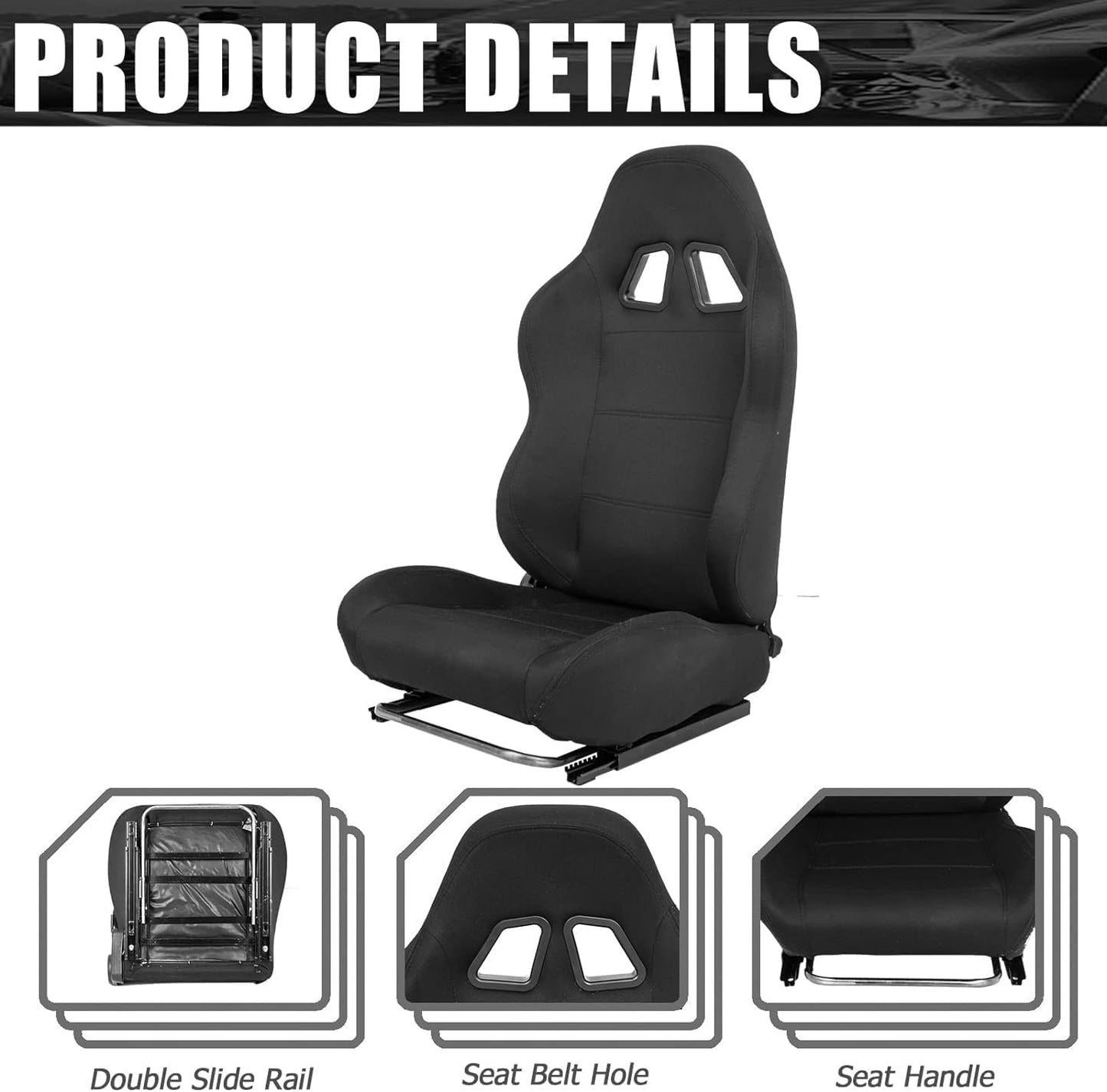 Dardoo Racing Gaming Simulator Cockpit Frame Seat with Adjustable Double Slide Adapt Gaming Simulator Cockpit Racing Wheel Stand Chair Video Game Chairs Black