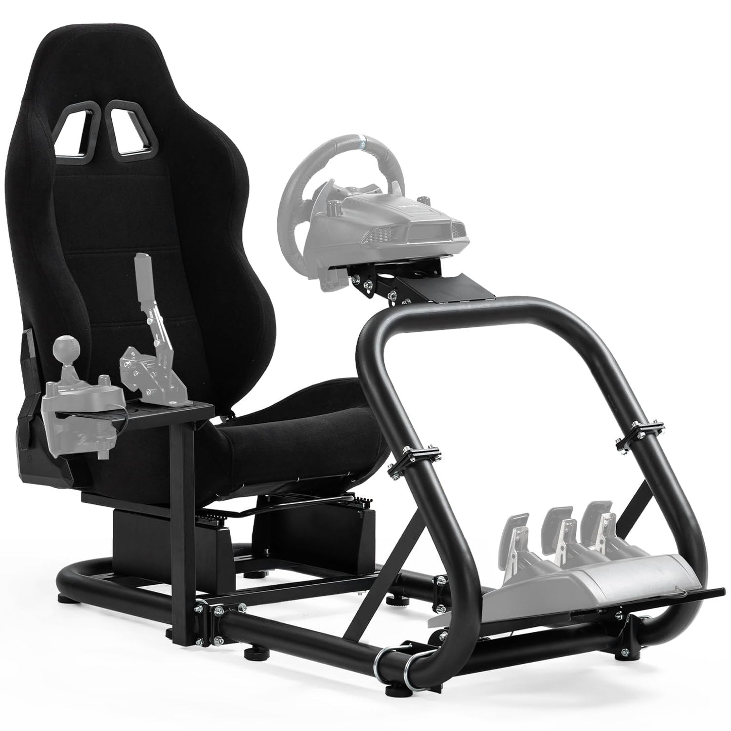 Dardoo Racing Simulator Cockpit with Seat Adjustable Cockpit Simulator Fit for Logitech G923 G29 G920, Thrustmaster Wheels Stabilized Driving Simulator Cockpit, Without Wheel, Pedal and Hand Brake