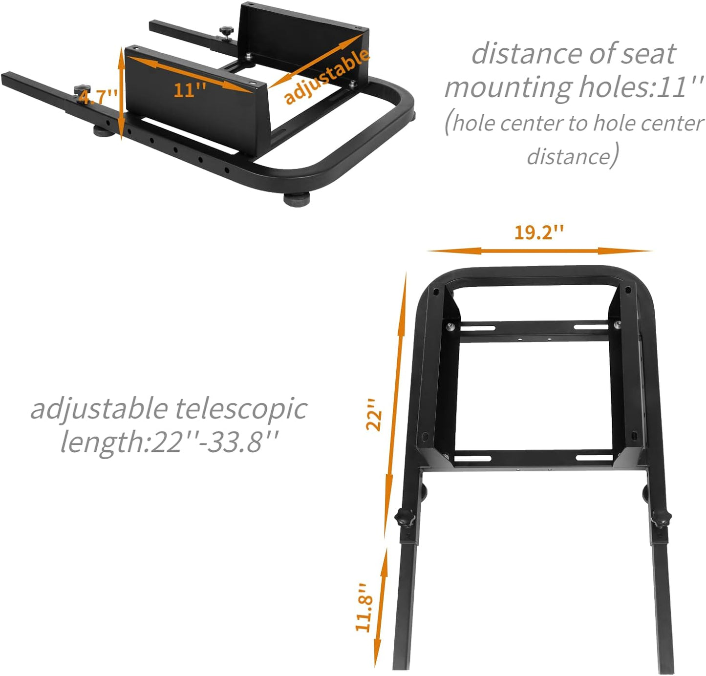 Dardoo Rear Seat Frame Expand into Racing Simulator Cockpit Fits Seats, Support DIY