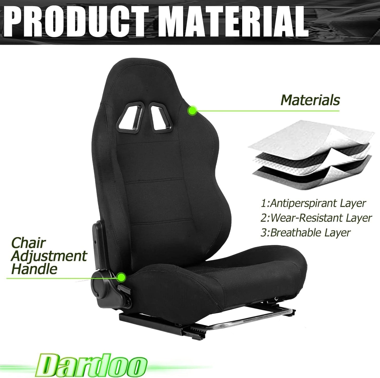 Dardoo Racing Gaming Simulator Cockpit Frame Seat with Adjustable Double Slide Adapt Gaming Simulator Cockpit Racing Wheel Stand Chair Video Game Chairs Black